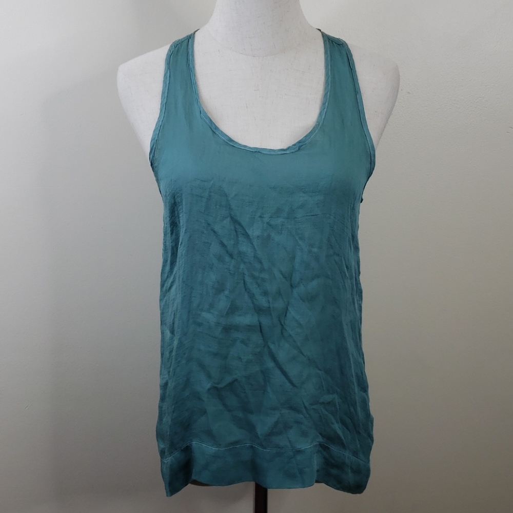 Clu Turquoise Silk Tank Top